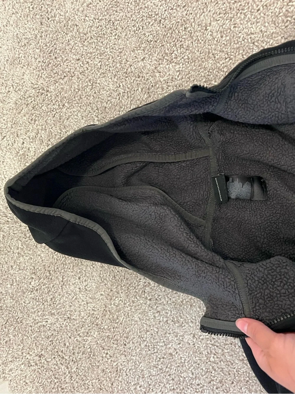 ▪️THE NORTH FACE: Boy L, black & gray zip-up hooded jacket w/pockets, preowned▪️